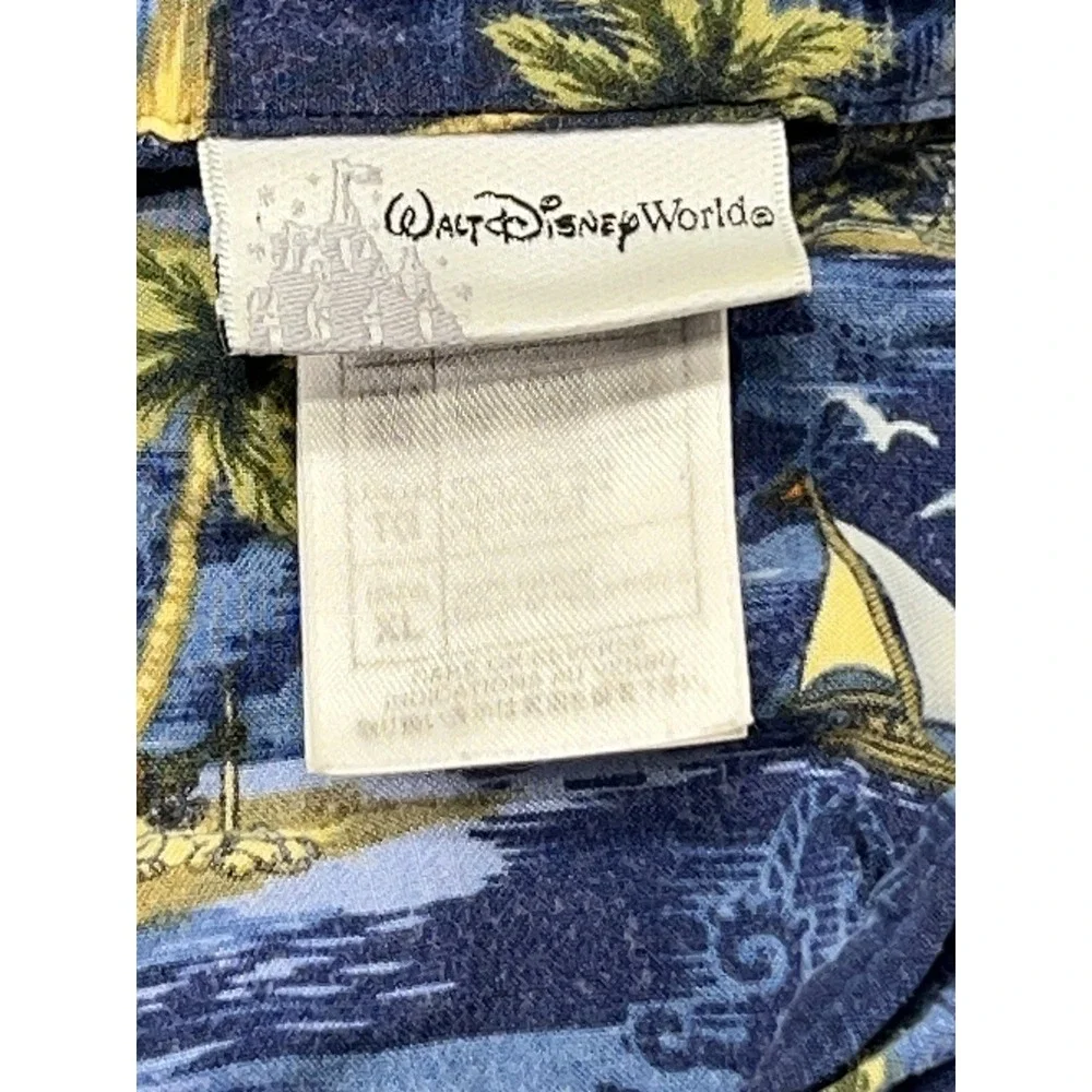 Vintage Walt Disney World Hawaiian Shirt‎ Size XL Blue Mickey Mouse